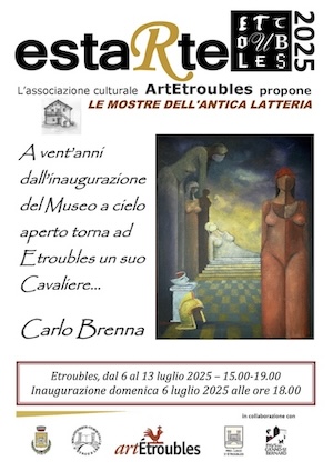 Locandina Carlo Brenna all'Antica Latteria di Etroubles (AO).
